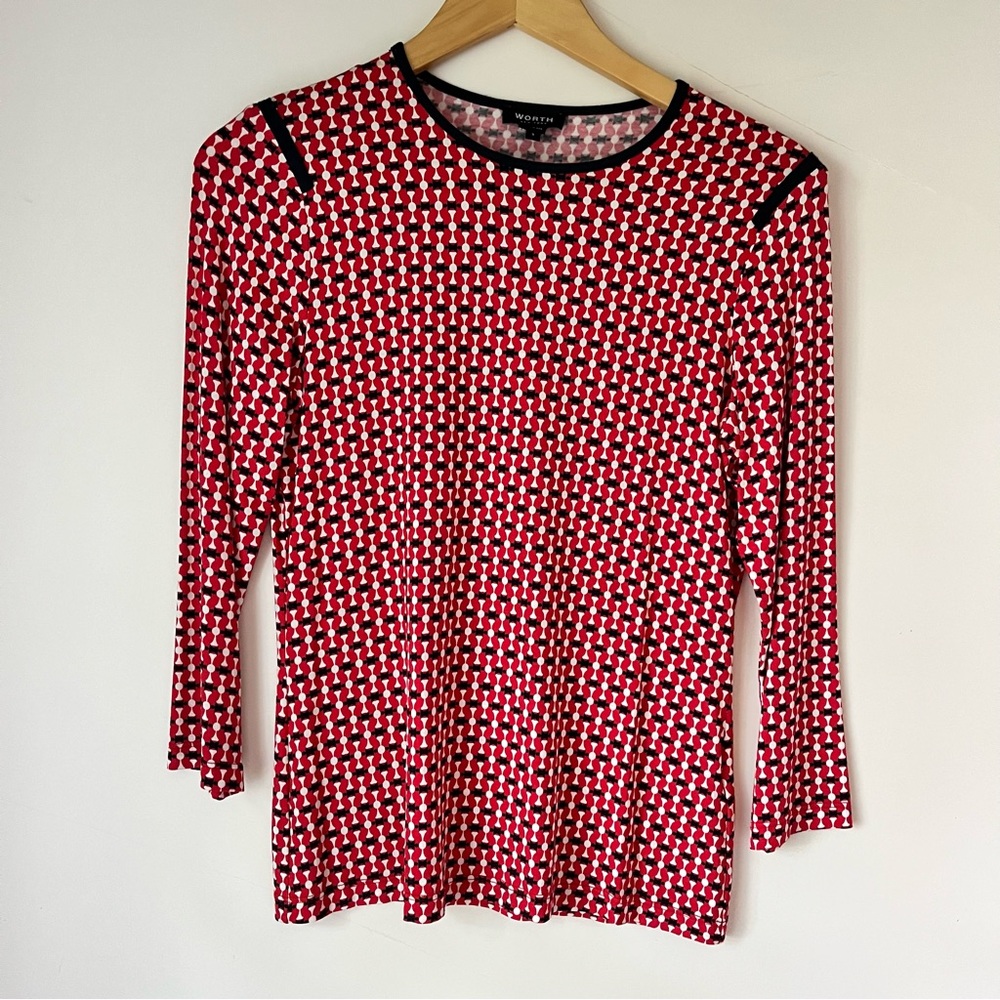Worth Geometric Womens Long Sleeve Top